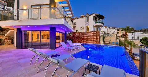 Villa Royal Merchant Kalkan Lüks Deniz Manzarali Jakuzili Kiralik Villa