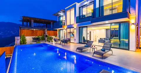 Villa Uçar 1 Kalkan Akbel Kiralık Deniz Manzaralı Villa